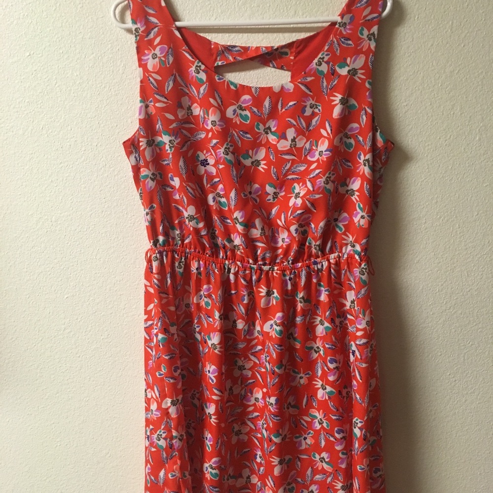 Floral orange dress